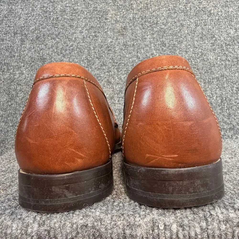 Cole Haan Mens Brown Leather Tassel Loafers Slip On Dress Shoes Size 14W Classic